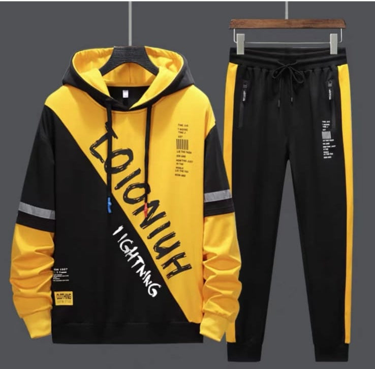 LOIONIUN Lighting 2-Piece Track Suit – Premium Fleece Fabric, Lightweight & Comfortable